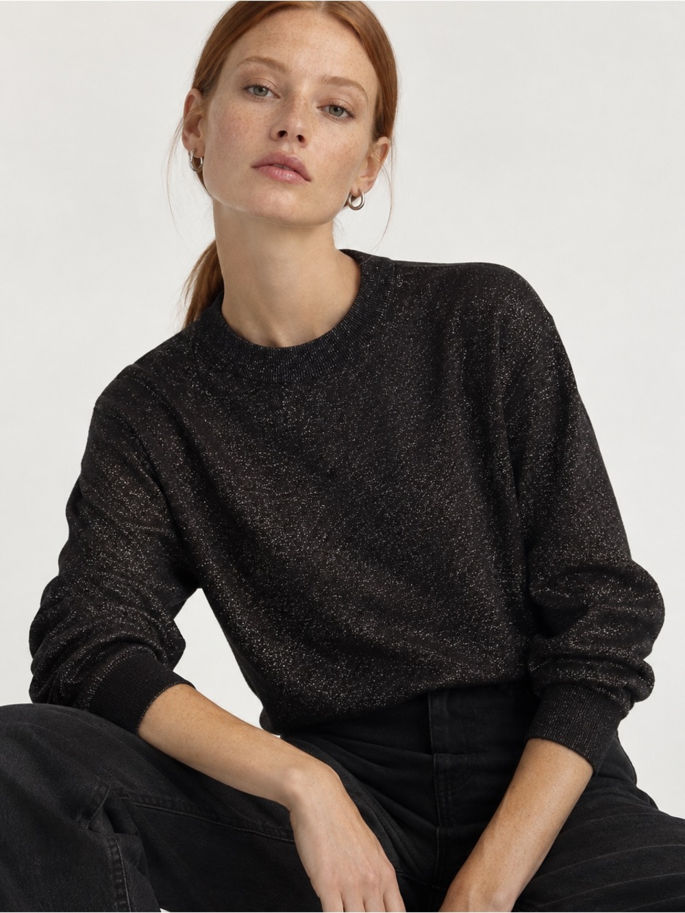 Closed Metallic Chocolate Brown Crewneck Sweater